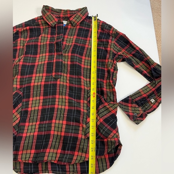 Kavu Red Green Plaid Flannel Popover Long Sleeve Size Small - Picture 8 of 8